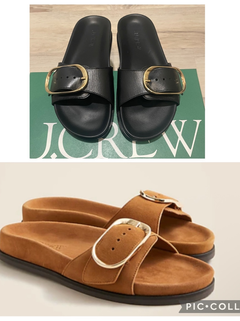 Leather or Suede slide oversized buckle